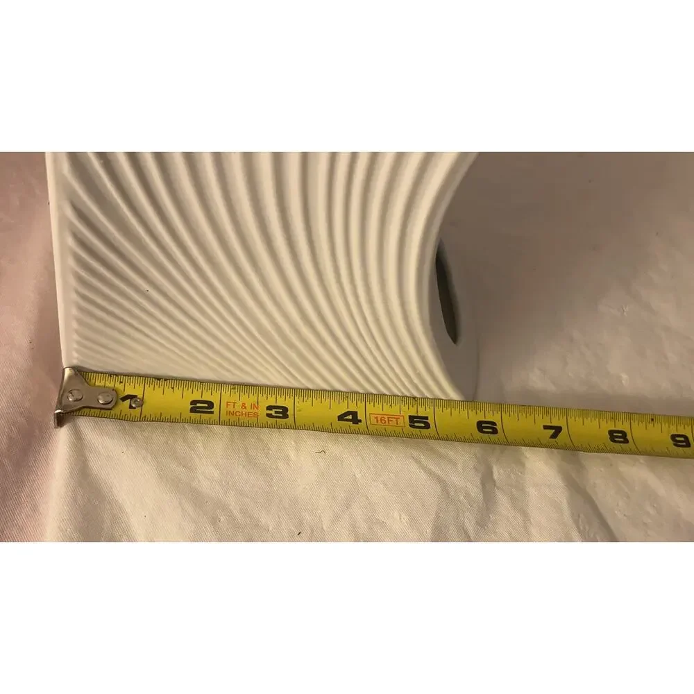 Naaman Artline White Ceramic Flower Vase Pottery Mid Century Vintage